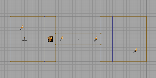 The blue lines are zone portals.  The DuckingZone actor is located between the left zone portal and the tunnel.