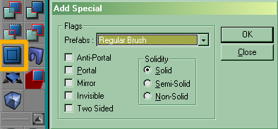Add Special window