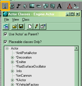 Actor Classes Browser