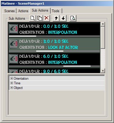 The SubAction tab